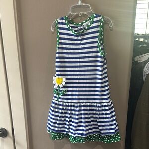 Florence Eiseman Blue and White Ruffled Tiered Sundress